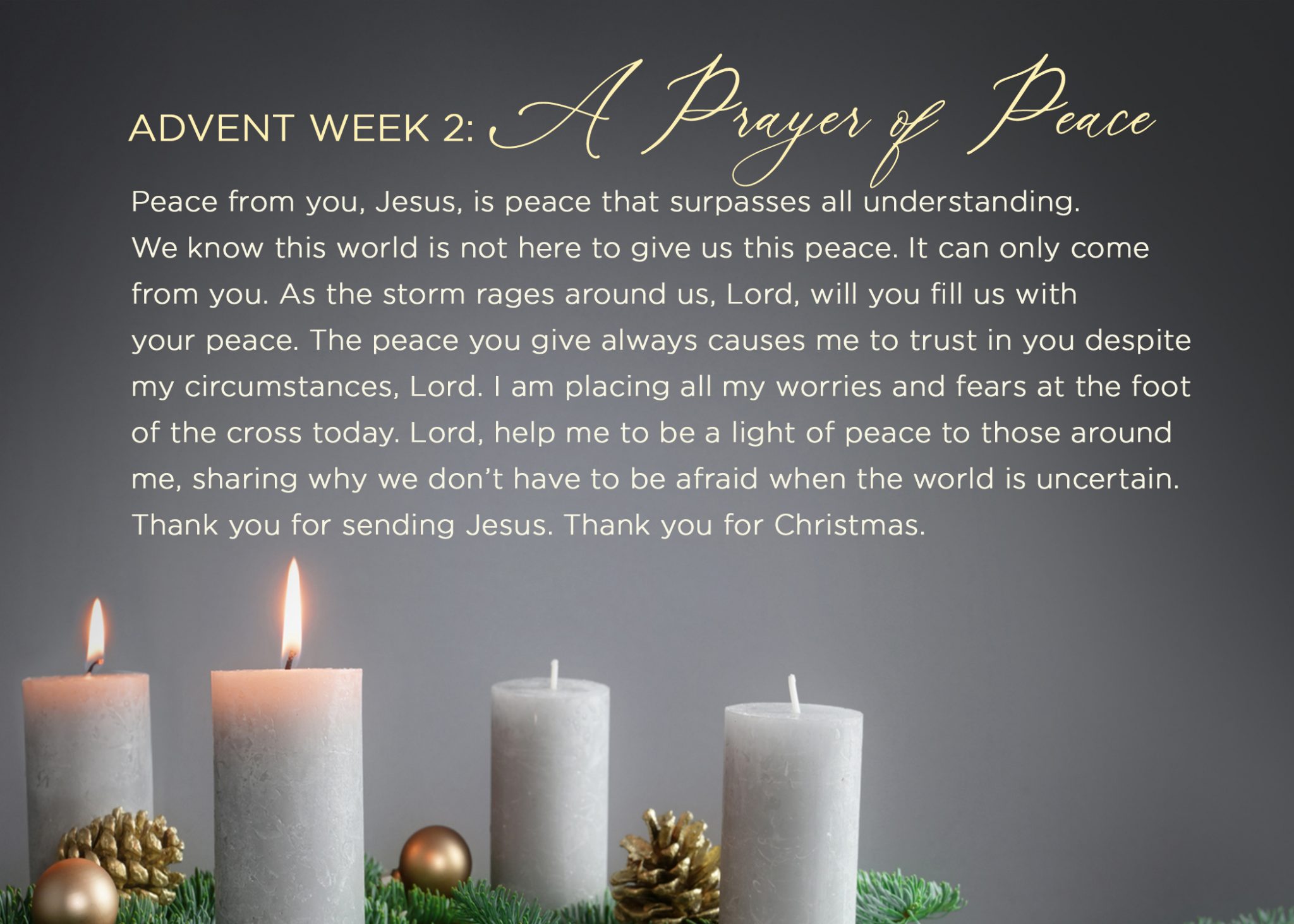 Reflecting on Advent Week 2 Peace KCIS 630